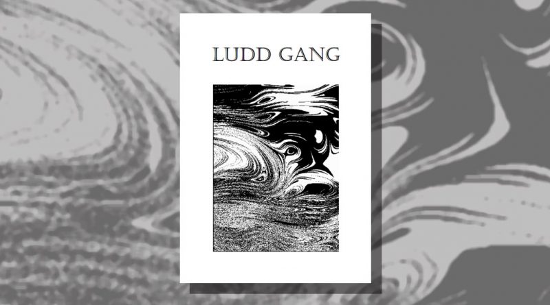 Black and white abstract cover for the Ludd Gang poetry pamphlet