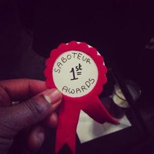 A Sabotuer rosette, from @jsamlarose's Twitter