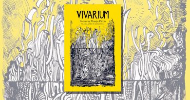 Vivarium yellow book cover with black and white illustration of plants