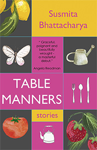 Table Manners book cover featuring illustrations of a tomato, a lemon, knives and forks