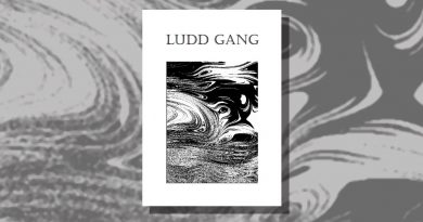 Black and white abstract cover for the Ludd Gang poetry pamphlet